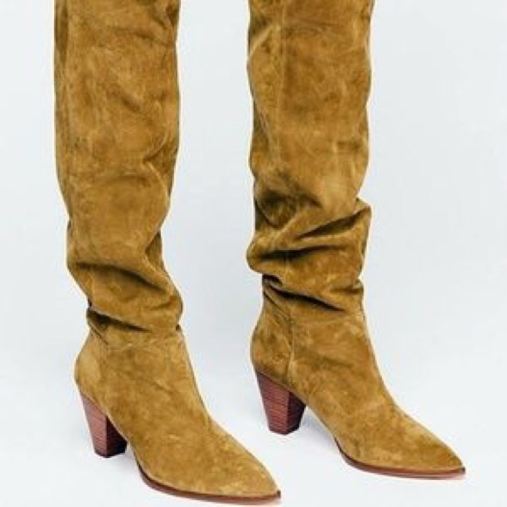 NEW Free People Suede OTK Presley Boots - Camel